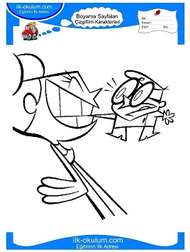 Çocuklar İçin Dexter Labaratuarı Boyama Sayfaları 